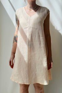 Light Peach Linen Summer Dress