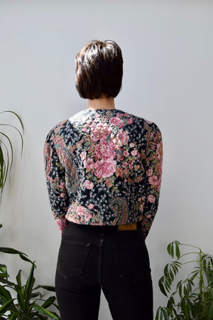 Quilted Floral Paisley Crop Top