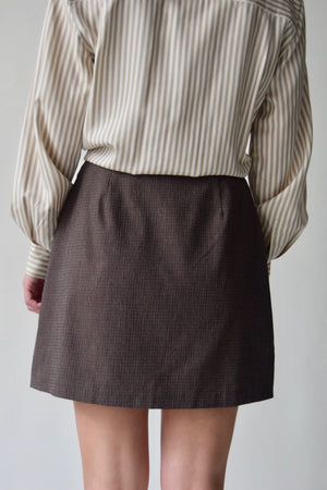 90s Mini Check Wrap Skirt