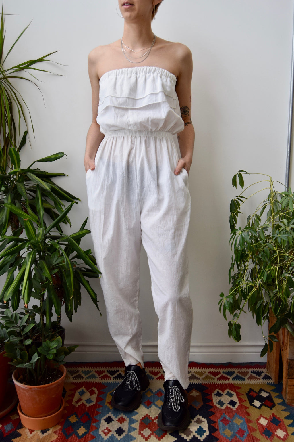 Eighties White Jumpsuit