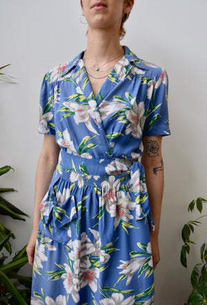 Vintage Cold Rayon Vacation Dress