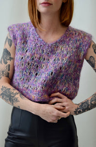 Purple Mohair Loose Knit Crop