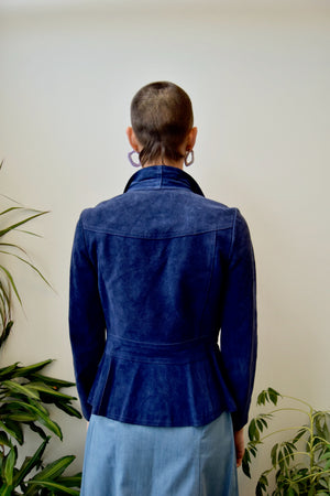 Seventies Indigo Suede Jacket