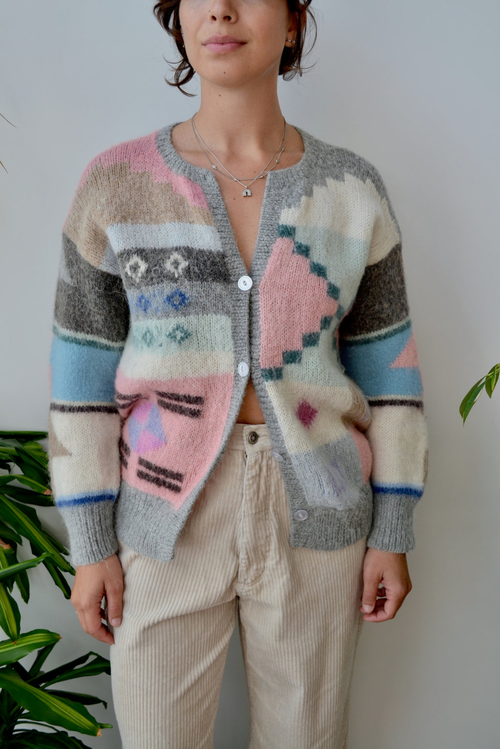 Soft Pastel Abstract Cardigan