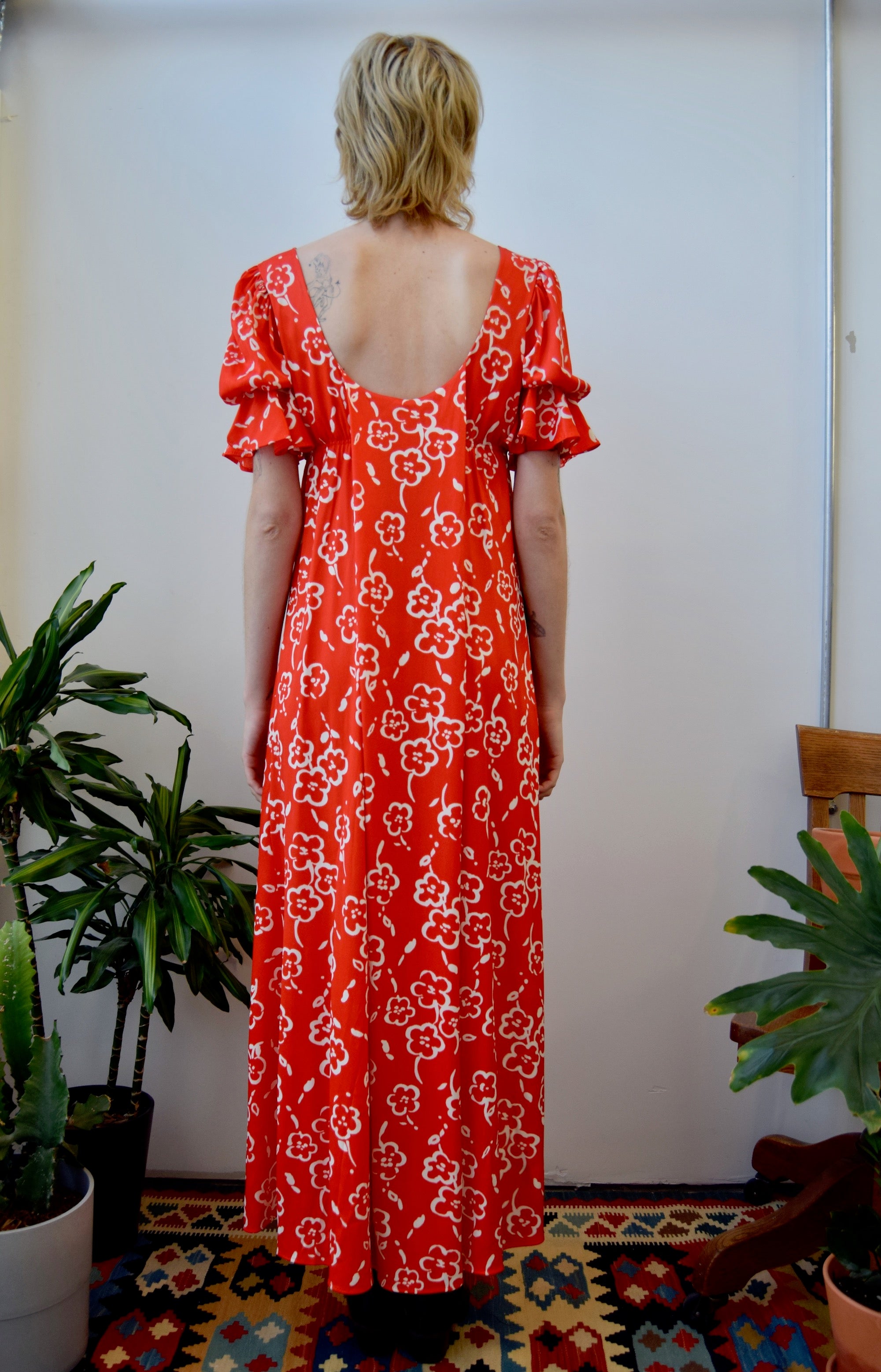 Seventies Puff Sleeve Floral Dress