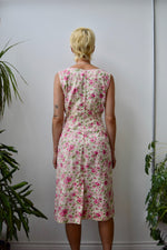 Impressionist Floral Cotton Vintage Dress