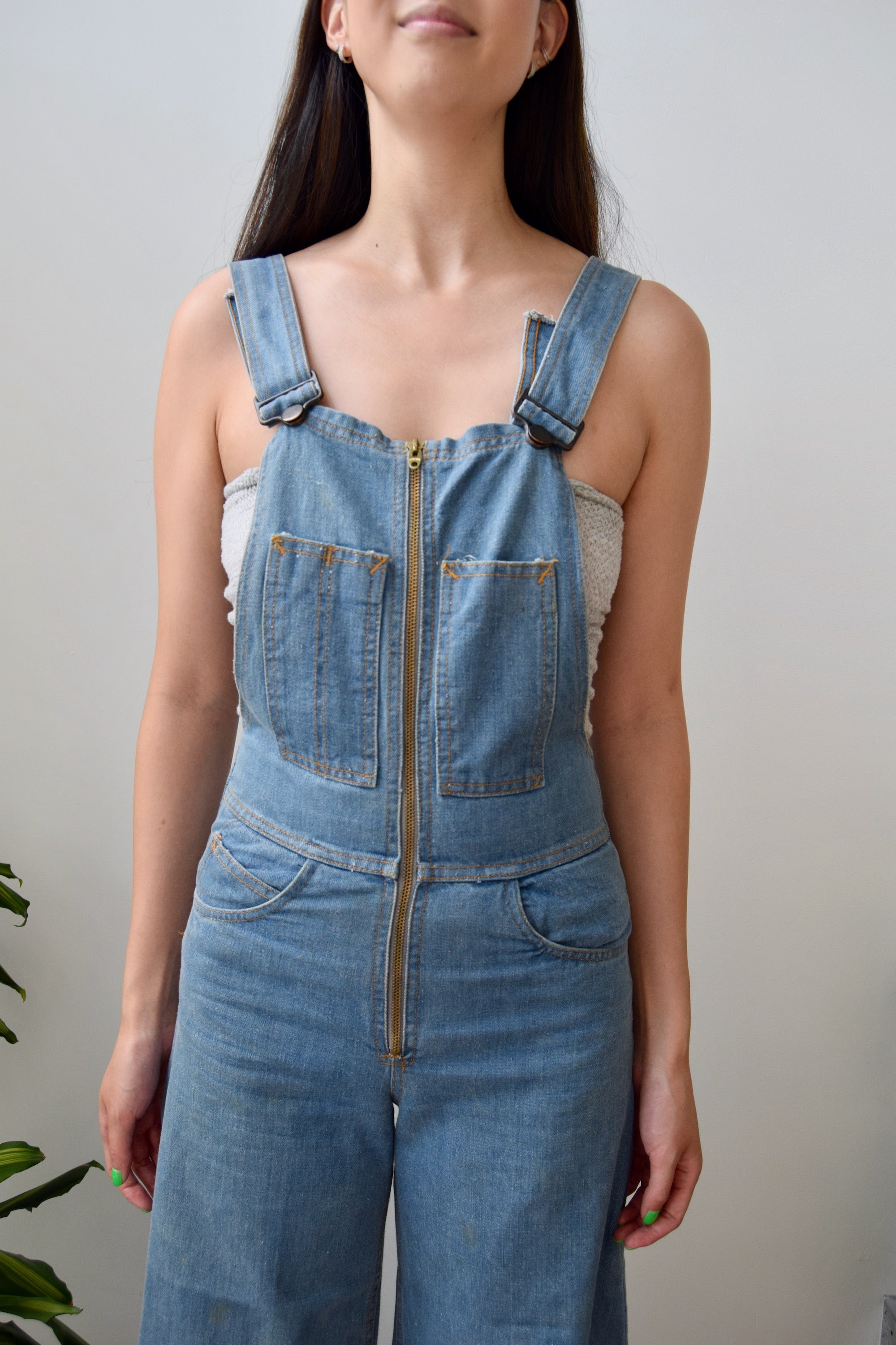 Vintage Denim Bell Bottom Overalls