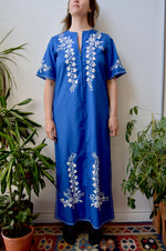 Embroidered Blue Kaftan