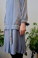 Twenties Periwinkle Embroidered Silk Set