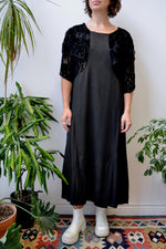 Twenties Crepe Velvet Burnout Dress