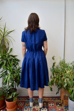 Cobalt Linen Shirt Dress