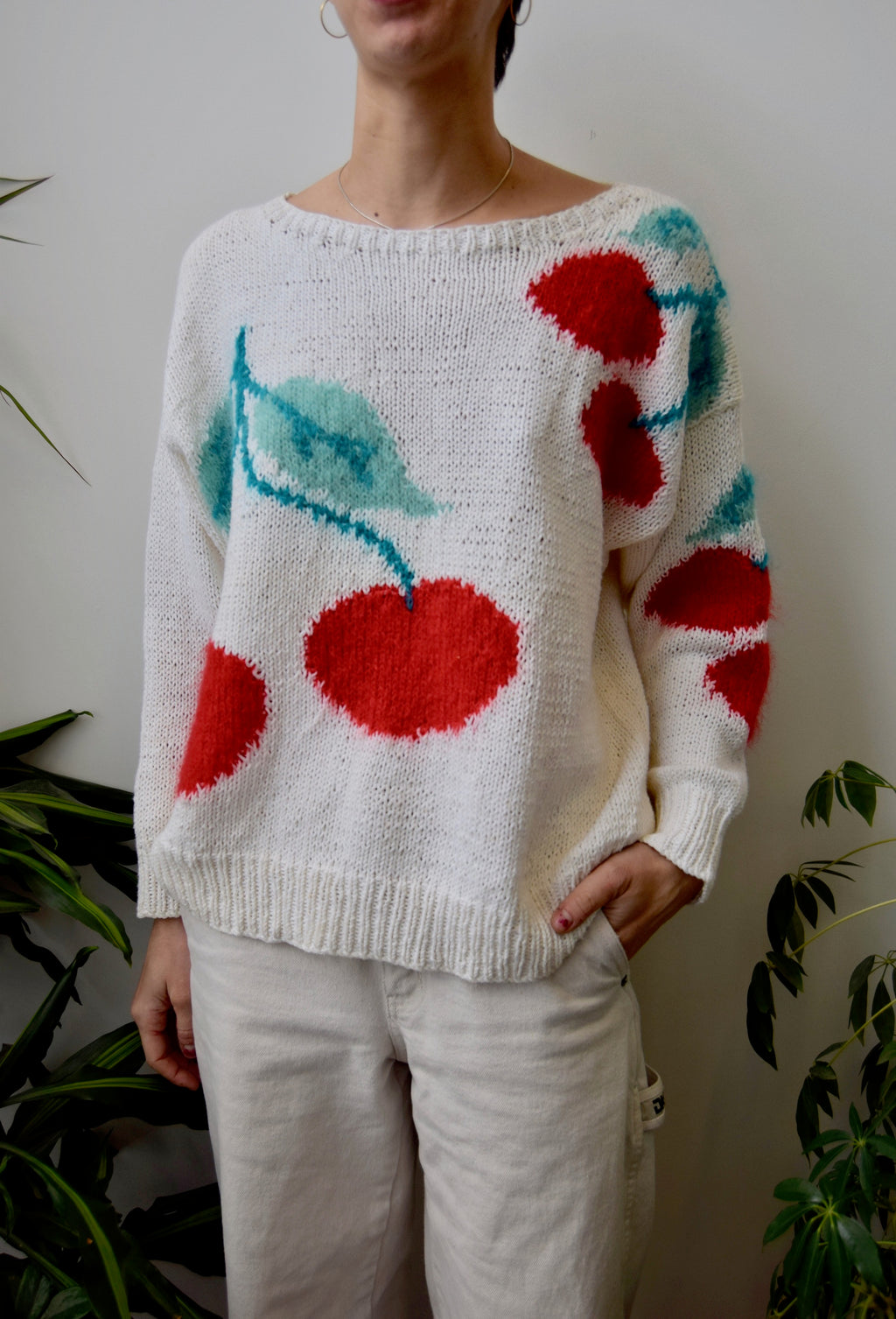 Fuzzy Cherry Sweater