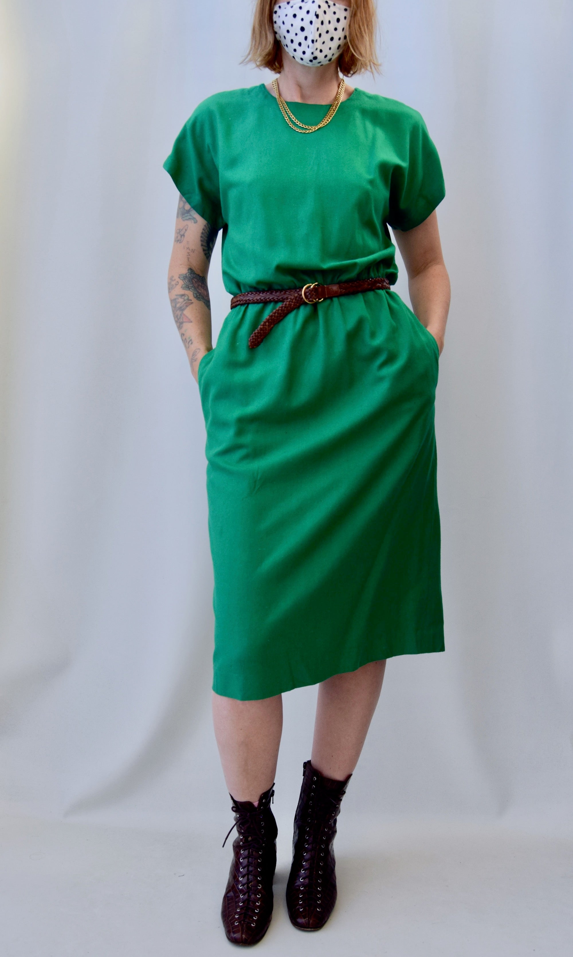 Grass Is Greener Raw Silk Dress