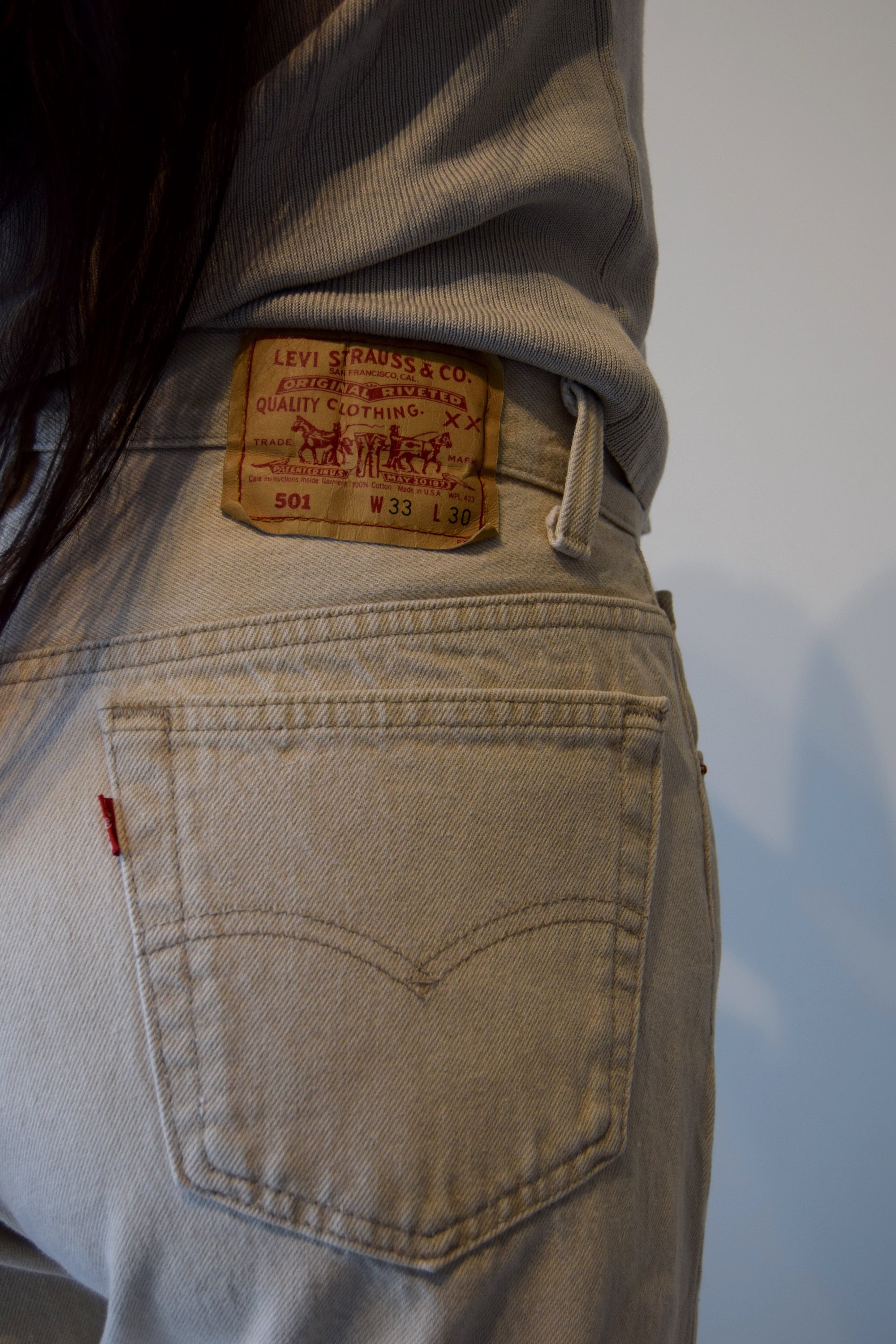 Vintage Beige Levi's 501 Jeans