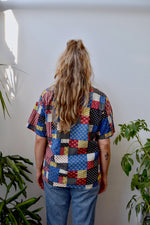 Quilt Print Cotton Button Up