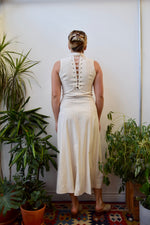 Ivory Silk Lace Up Dress