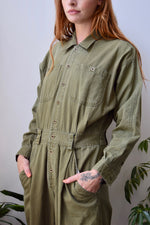 Olive Drab Cotton Jumpsuit