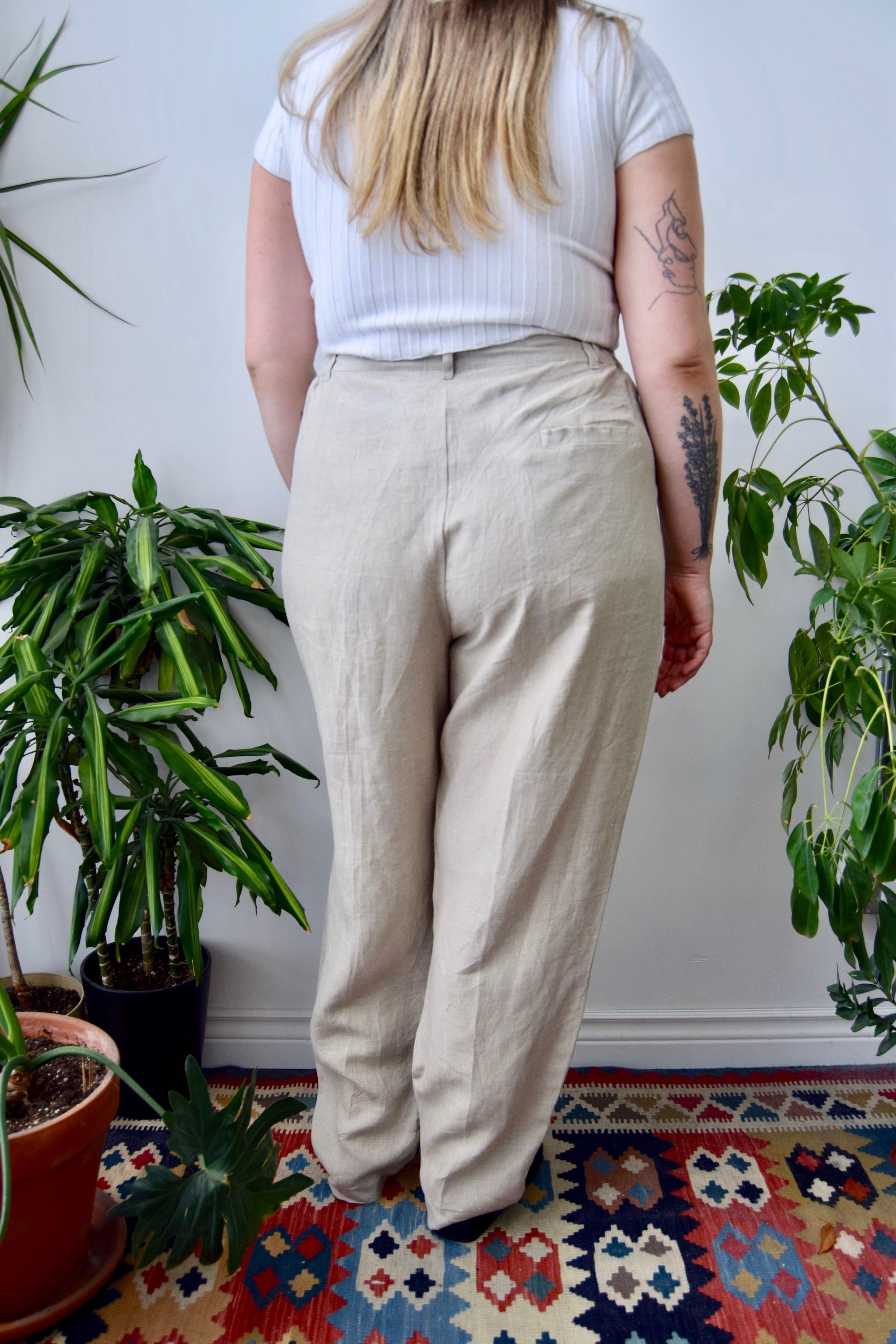 Pleated Linen Trousers