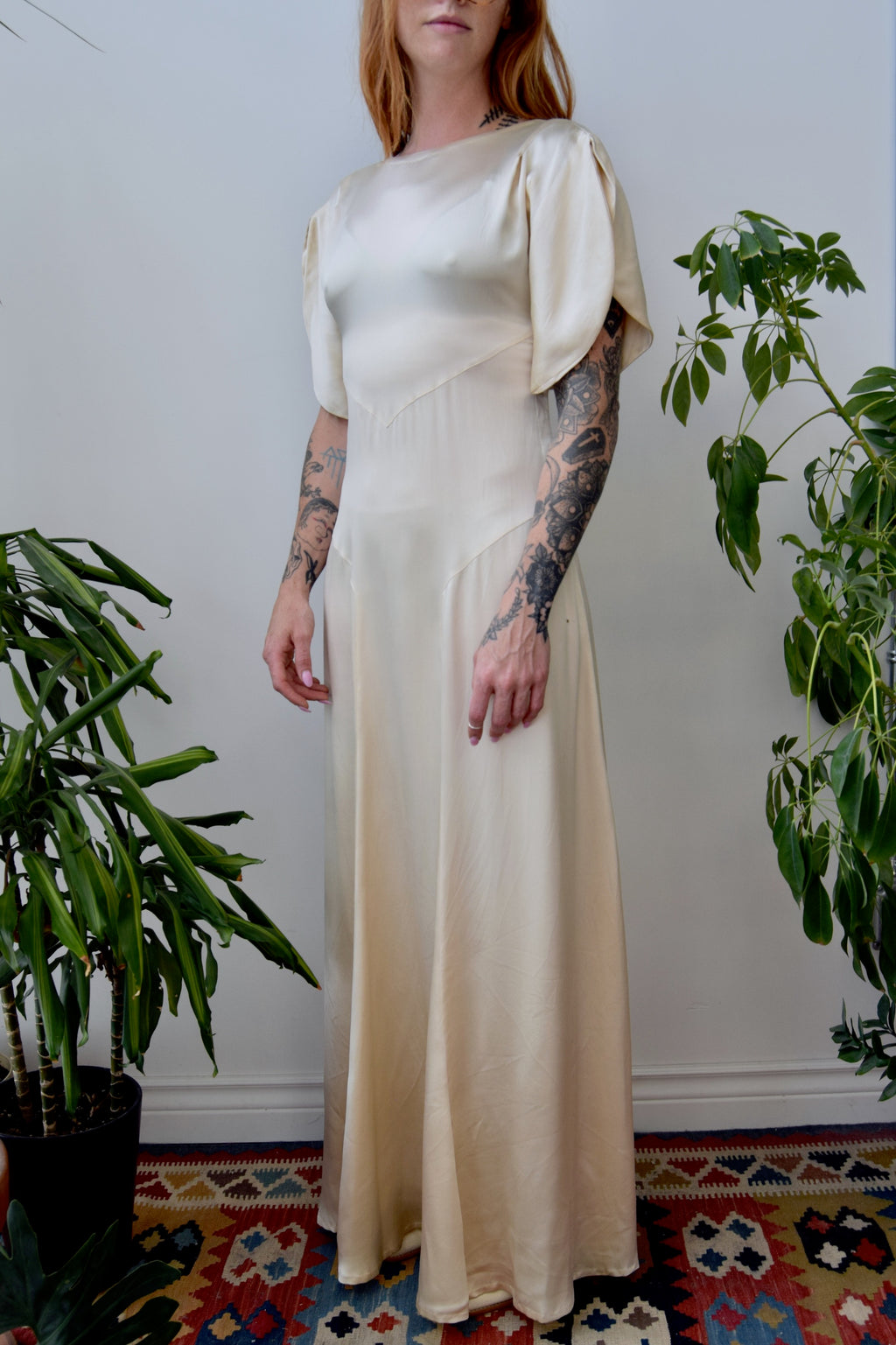 Champagne Satin Thirties Gown
