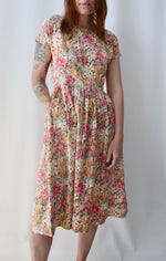 Linen Painted Bouquet Dress