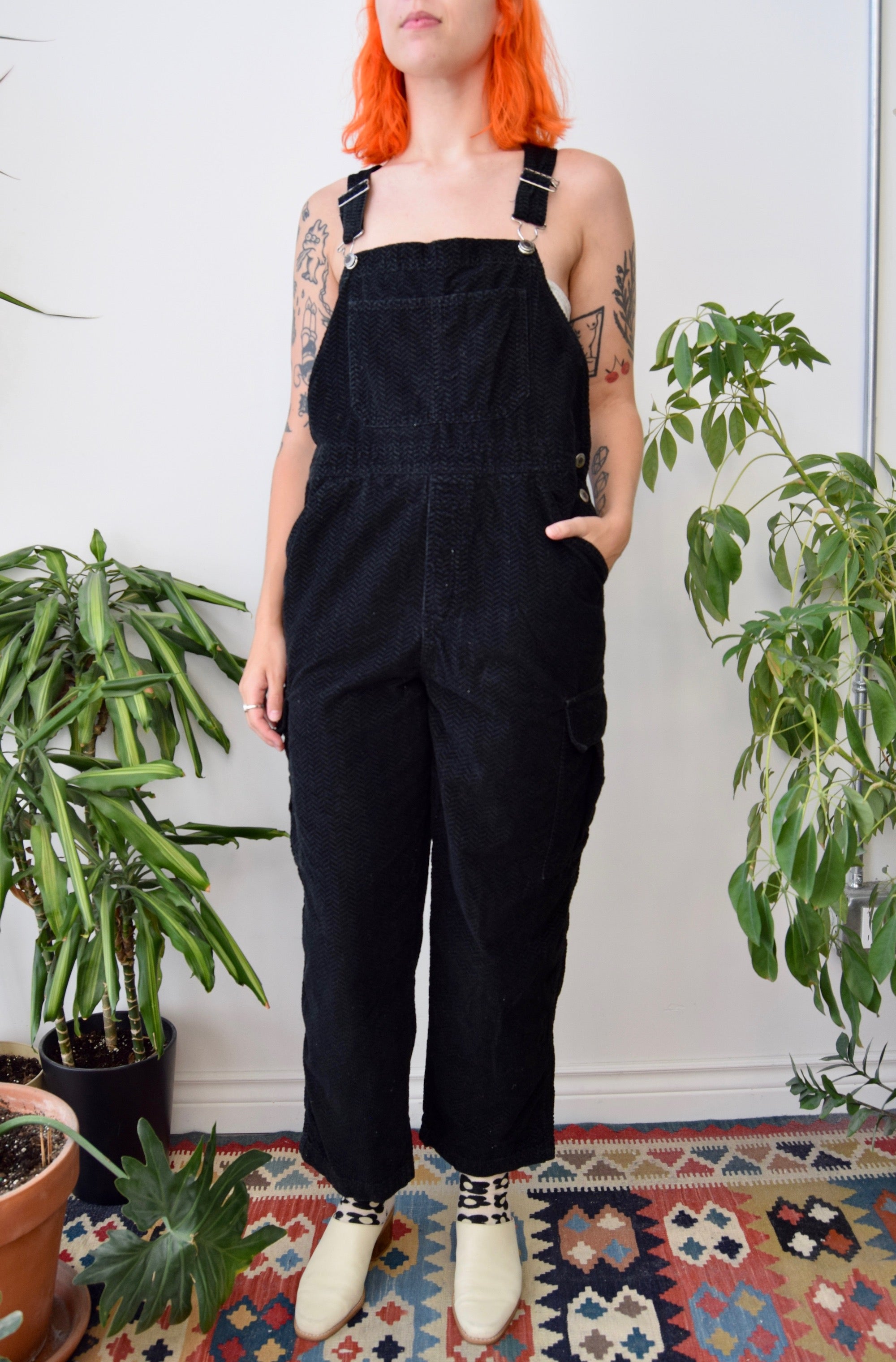 Herringbone Corduroy Cargo Overalls