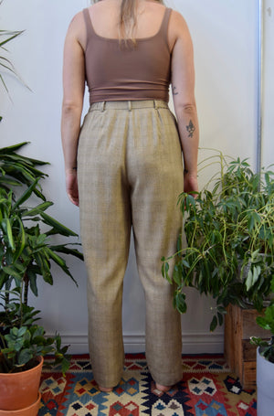 Silk Blend Houndstooth Trousers