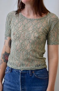 Moss Green Lace T-Shirt