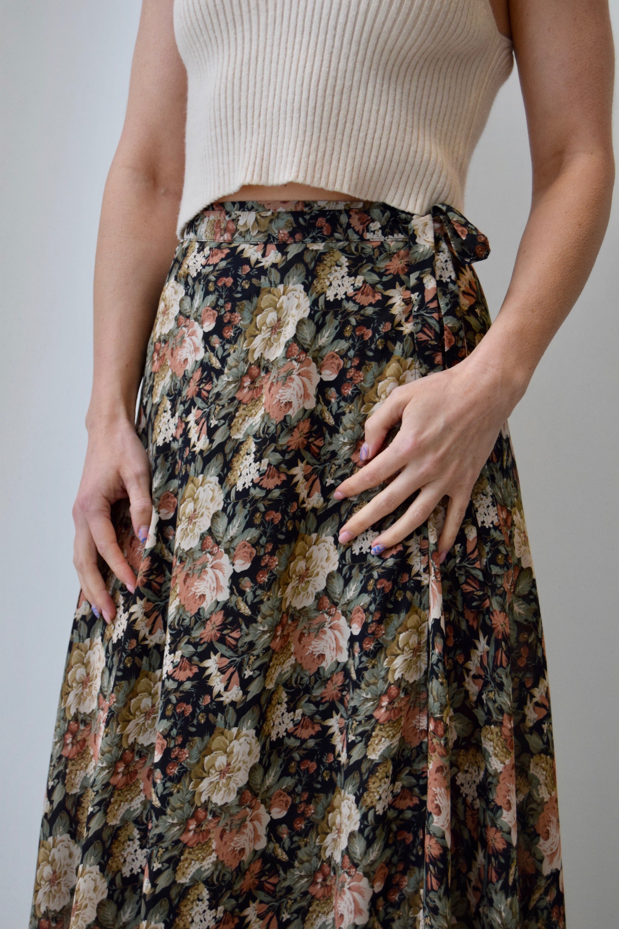 Nineties Sandra Bullock Floral Wrap Skirt