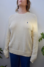 Cream Cotton Polo Sweater