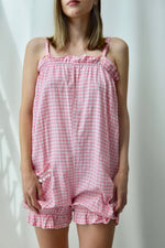 Pink Gingham Beach Romper