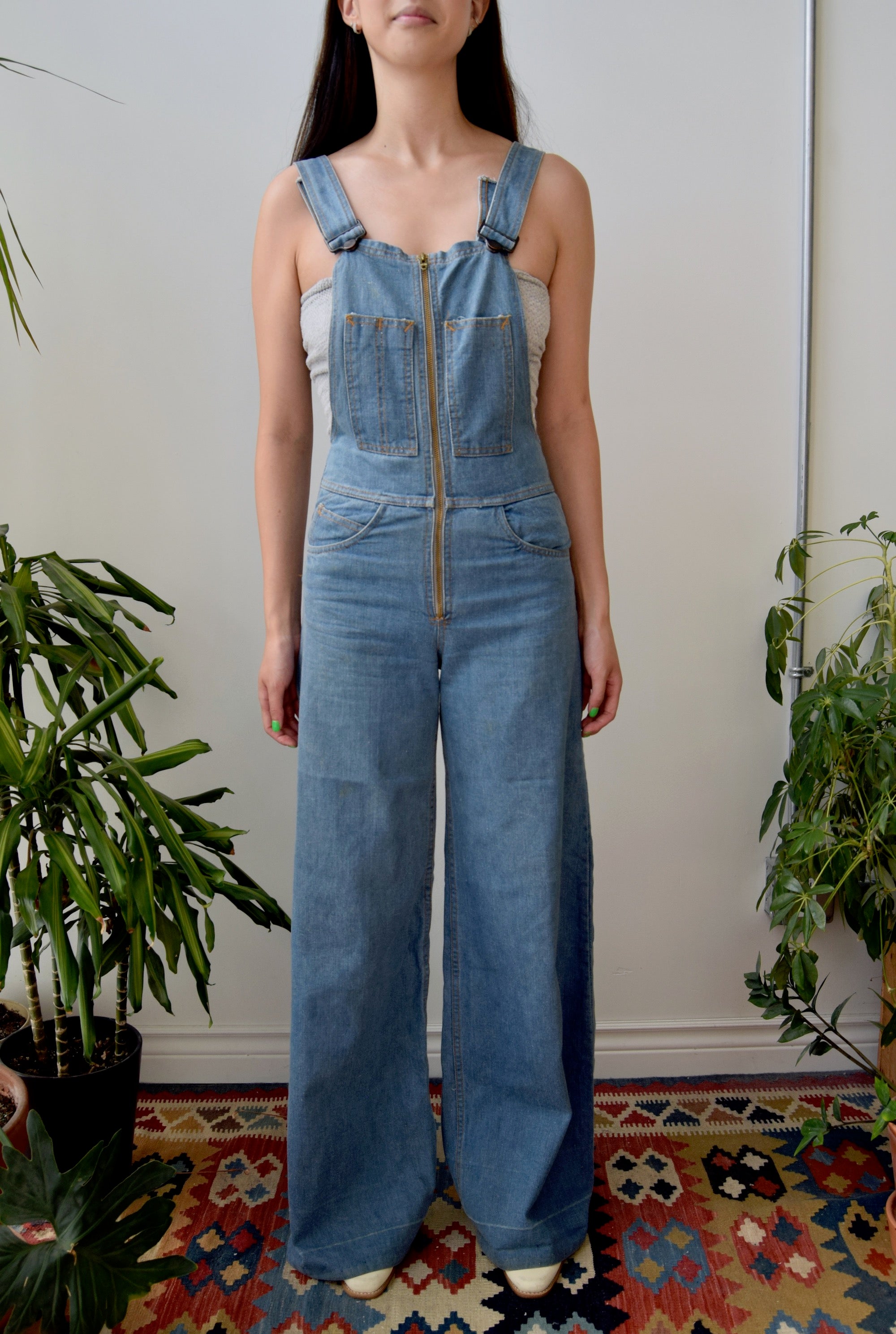 Vintage Denim Bell Bottom Overalls