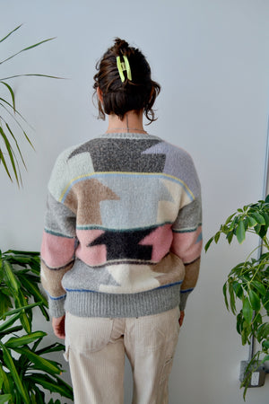Soft Pastel Abstract Cardigan