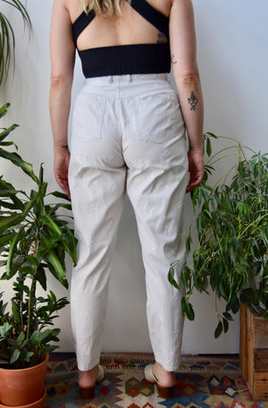 Floral Embroidery Pants