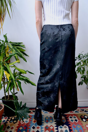 Jacquard Black Maxi Skirt