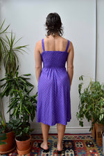 Purple Patterned Eighties Dress