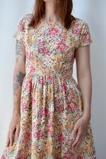 Linen Painted Bouquet Dress