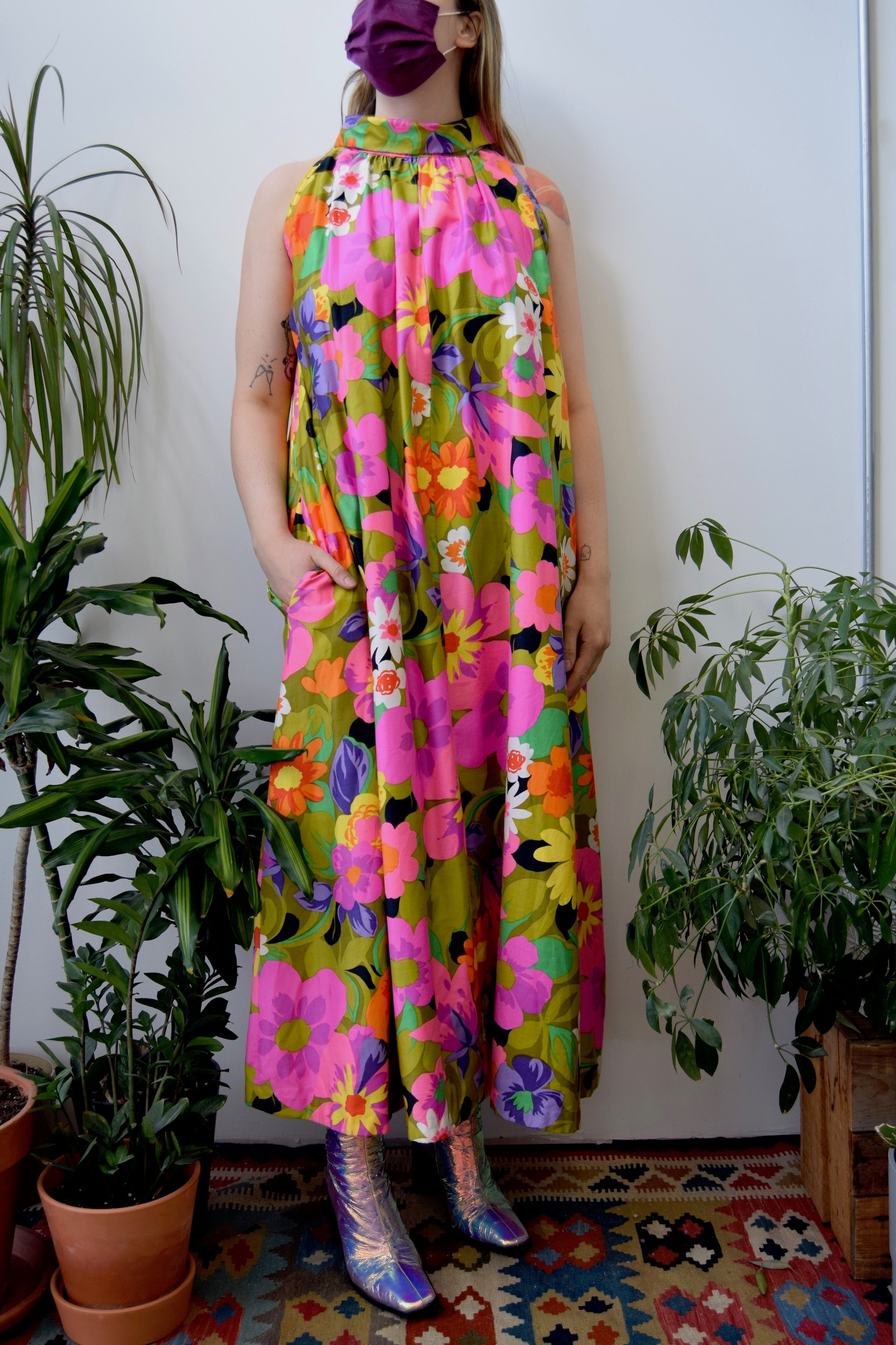 Groovy Floral Maxi Party Dress
