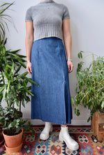 Side Slit Denim Skirt