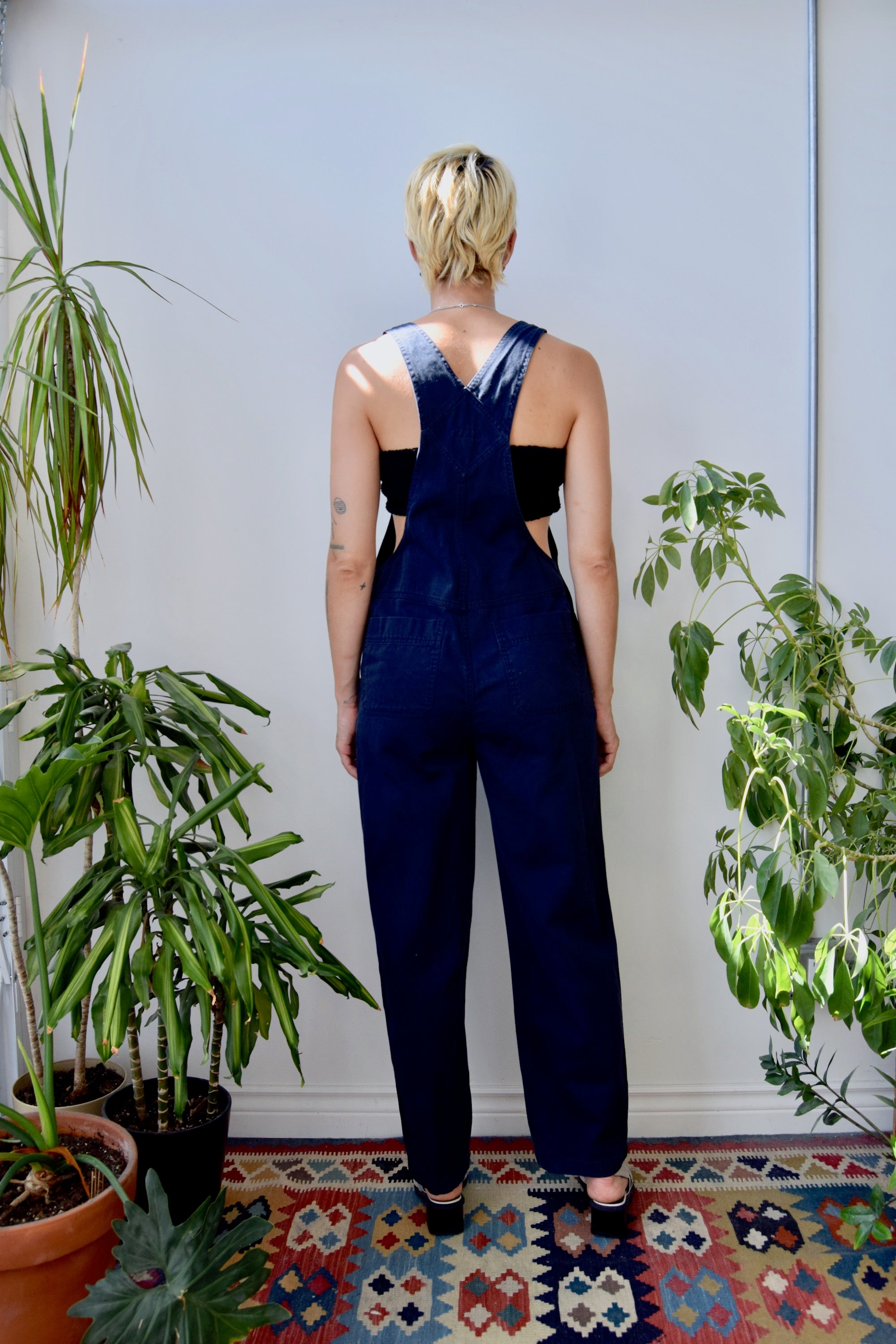 Navy Cotton Overalls