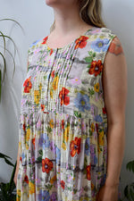 Sheer Gauzy Cotton Floral Dress