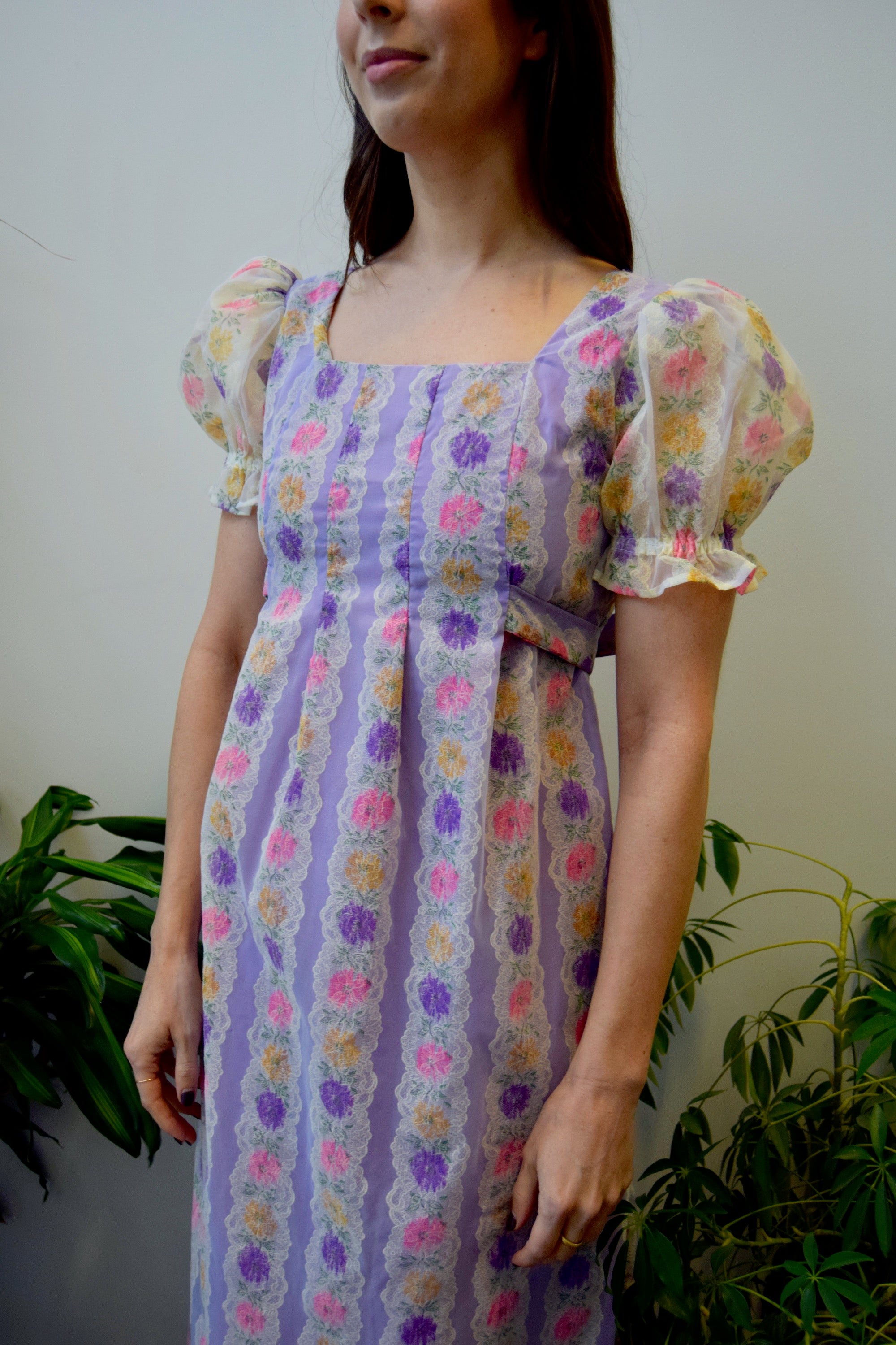 Lavender Lace Print Dress