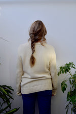 Cream Cotton Polo Sweater