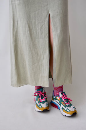 Armani Collezioni Linen Green Tea Maxi Skirt