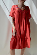 Soft Red Embroidered Dress