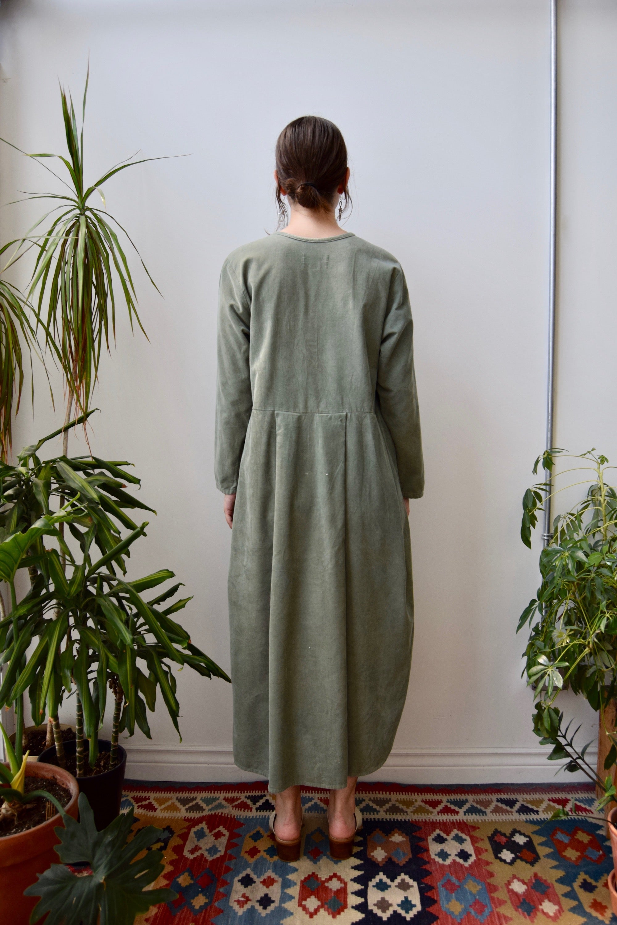 Sage Corduroy Market Dress