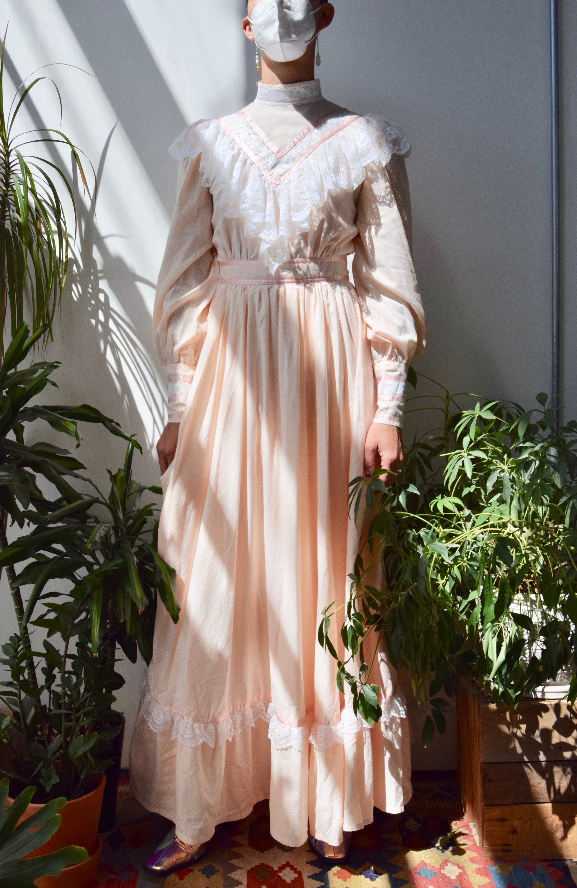 Polka Dot Peach Gunne Sax Dress