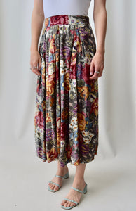 90's Bouquet Rayon Skirt