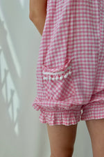 Pink Gingham Beach Romper