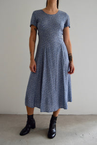 Vintage 90’s Rampage White & Blue Square Printed Dress