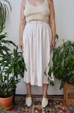 Blush Pleated Linen Skirt